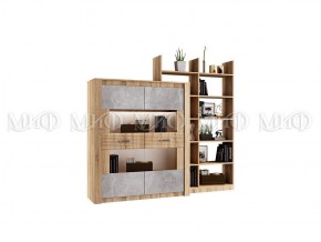 ТЕРРА Гостиная МДФ (модульная) Бетон темный/дуб сонома в Урае - uray.mebel24.online | фото 5