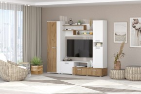 Гостиная Юна (Белый текстурный/Дуб крафт золотой) в Урае - uray.mebel24.online | фото 3