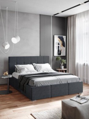 Интерьерная Кровать Рио 1.6 Ортопед ПМ с ящиком Серый в Урае - uray.mebel24.online | фото