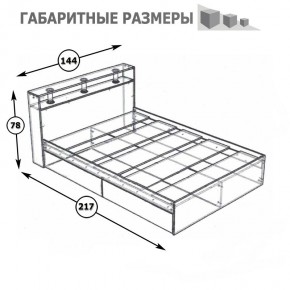 Камелия Кровать 1400, цвет белый, ШхГхВ 143,5х217х78,2 см., сп.м. 1400х2000 мм., без матраса, основание есть в Урае - uray.mebel24.online | фото 4