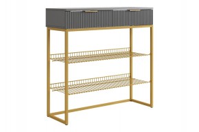 КЛАССНАЯ 1 Обувница (графит/графит матовый/золото​​​​​​​) в Урае - uray.mebel24.online | фото