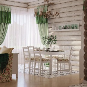 Комлект Вествик обеденный стол и четыре стула, массив сосны, цвет белый в Урае - uray.mebel24.online | фото