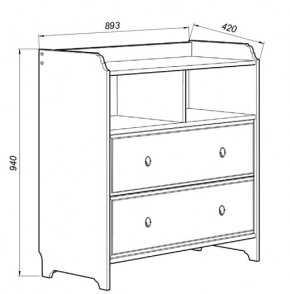 Комод 02 Вествик с двумя ящиками, массив сосны, цвет белый в Урае - uray.mebel24.online | фото 3