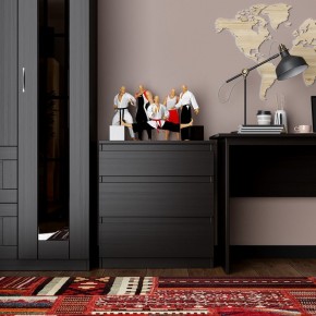 Комод КАСТОР с тремя ящиками, цвет Дуб Венге в Урае - uray.mebel24.online | фото 3