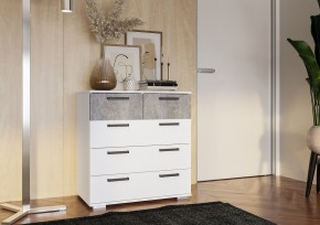 Комод Стандарт-5 NEW (белый/цемент светлый) в Урае - uray.mebel24.online | фото 3