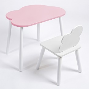 Комплект детский стол ОБЛАЧКО и стул ОБЛАЧКО ROLTI Baby (розовая столешница/белое сиденье/белые ножки) в Урае - uray.mebel24.online | фото 1
