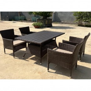 Комплект мебели из иск. ротанга AM-196B/T196 Brown 4Pcs (4+1) в Урае - uray.mebel24.online | фото 3