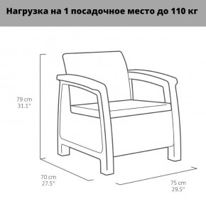 Комплект мебели Корфу Рест (Corfu Rest - without table) коричневый в Урае - uray.mebel24.online | фото 3