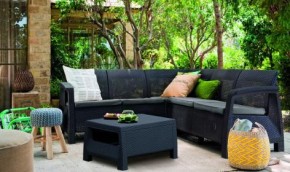 Комплект мебели угловой Корфу Релакс Сет (CORFU II RELAX SET) графит в Урае - uray.mebel24.online | фото 3