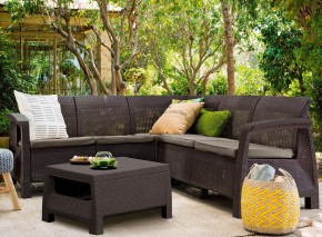 Комплект мебели угловой Корфу Релакс Сет (CORFU II RELAX SET) коричневый в Урае - uray.mebel24.online | фото 1