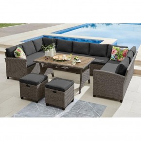 Комплект плетеной мебели AFM-370A Dark Grey в Урае - uray.mebel24.online | фото 1