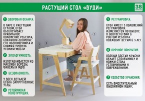 Комплект растущий стол и стул с чехлом 38 попугаев «Вуди» (Белый, Белый, Ромбусы) в Урае - uray.mebel24.online | фото