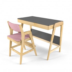 Комплект растущий стол и стул с чехлом 38 попугаев «Вуди» (Серый, Береза, Розовый) в Урае - uray.mebel24.online | фото