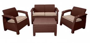 Комплект уличной мебели Yalta Premium Terrace Set (Ялта) шоколадый (+подушки под спину) в Урае - uray.mebel24.online | фото 1