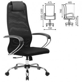 Кресло BRABIX PREMIUM "Ultimate EX-800" хром, плотная двойная сетка Х2, черное, 532911 в Урае - uray.mebel24.online | фото