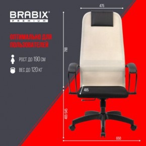 Кресло BRABIX PREMIUM "Ultimate EX-800" пластик, плотная двойная сетка Х2, черное/бежевое, 532916 в Урае - uray.mebel24.online | фото 6