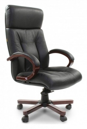 Кресло для руководителя Chairman 421 черный/орех темный, черный в Урае - uray.mebel24.online | фото