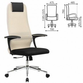 Кресло офисное BRABIX PREMIUM "Ultimate EX-801" хром, плотная двойная сетка Х2, черное/бежевое, 532919 в Урае - uray.mebel24.online | фото 1