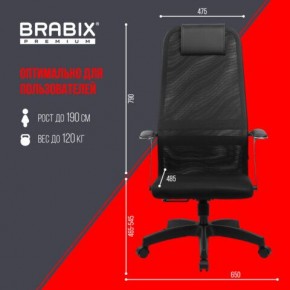 Кресло офисное BRABIX PREMIUM "Ultimate EX-801" пластик, плотная двойная сетка Х2, черное, 532922 в Урае - uray.mebel24.online | фото 5