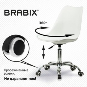 Кресло стул BRABIX "Eames MG-310 CH", хром, пластик белый, экокожа белая, 532923 в Урае - uray.mebel24.online | фото 7