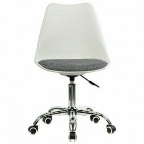 Кресло стул BRABIX "Eames MG-310 CH", хром, пластик белый, ткань серая, 532924 в Урае - uray.mebel24.online | фото 1