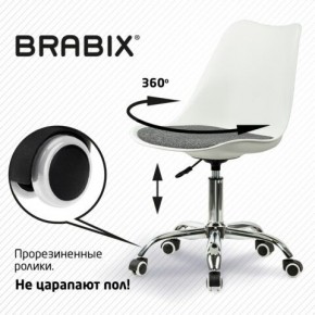 Кресло стул BRABIX "Eames MG-310 CH", хром, пластик белый, ткань серая, 532924 в Урае - uray.mebel24.online | фото 7