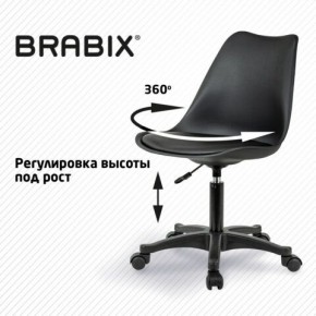 Кресло стул BRABIX "Eames MG-310 PL", пластик черный, экокожа черная, 532927 в Урае - uray.mebel24.online | фото 3