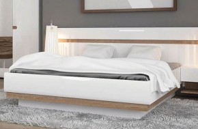 Кровать 140/TYP 91-01 с подъемником, LINATE ,цвет белый/сонома трюфель в Урае - uray.mebel24.online | фото