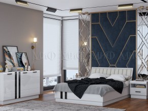 МАГНОЛИЯ Кровать 1600 с ортопедом (Белый глянец/белый) в Урае - uray.mebel24.online | фото 2