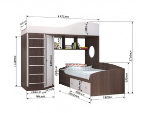 Кровать-чердак Кадет 2 с металлической лестницей в Урае - uray.mebel24.online | фото 2