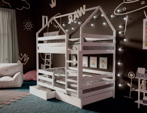 Кровать-домик двухъярусная 80*190 Белый в Урае - uray.mebel24.online | фото