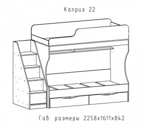 КАПРИЗ-22 Кровать двухъярусная 800 настил ЛДСП в Урае - uray.mebel24.online | фото 2