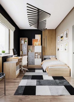 Кровать Колибри Лофт 0.9 дуб сонома/ателье светлое в Урае - uray.mebel24.online | фото 2