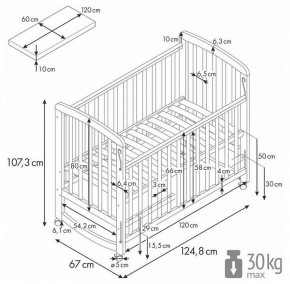 Кроватка Polini Kids Simple 304 в Урае - uray.mebel24.online | фото 9