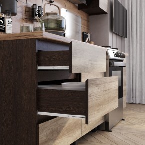 Кухня Энигма 1.6 м (венге/дуб каньон) в Урае - uray.mebel24.online | фото 2