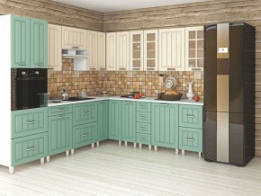 Кухня модульная Луксор бирюза-кремовый в Урае - uray.mebel24.online | фото 2