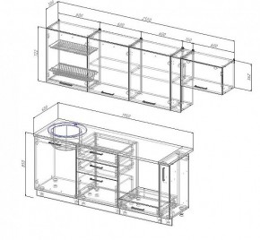 Кухонный гарнитур Антрацит 2550 (Стол. 38мм) в Урае - uray.mebel24.online | фото 3