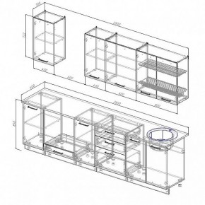 Кухонный гарнитур Антрацит 2800 (Стол. 38мм) в Урае - uray.mebel24.online | фото 3