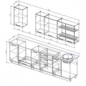 Кухонный гарнитур Бланка 2800 (Стол. 26мм) в Урае - uray.mebel24.online | фото 2