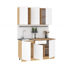 Кухонный гарнитур Дана 1.5 м (дуб крафт золотой/белый) в Урае - uray.mebel24.online | фото 2