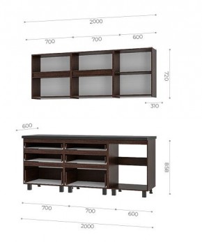 Кухонный гарнитур Лофт 2.0 (Дуб Крафт/Венге) в Урае - uray.mebel24.online | фото 3