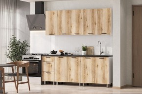 МОДУС ЛАЙТ Кухонный гарнитур 2.0 м (Дуб Делано/Черный) в Урае - uray.mebel24.online | фото