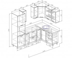 Кухонный гарнитур угловой Антрацит 2400х1600 (Стол. 38мм) в Урае - uray.mebel24.online | фото 2