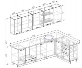 Кухонный гарнитур угловой Антрацит 2600х1600 (Стол. 38мм) в Урае - uray.mebel24.online | фото 2