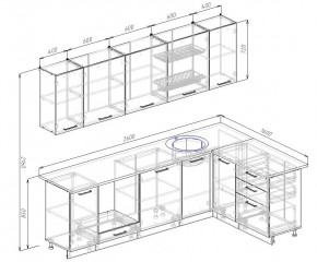 Кухонный гарнитур угловой Графика 2600х1600 (Стол. 26мм) в Урае - uray.mebel24.online | фото 2