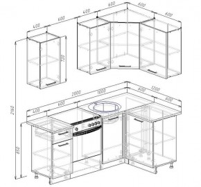 Кухонный гарнитур угловой Жемчуг 2000х1200 (Стол. 38мм) в Урае - uray.mebel24.online | фото 2