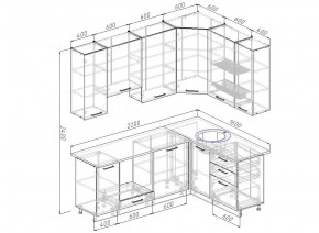 Кухонный гарнитур угловой Жемчуг 2200х1600 (Стол. 38мм) в Урае - uray.mebel24.online | фото 2