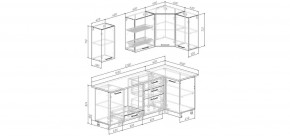 Кухонный гарнитур угловой Каппучино 2200*1000 (Стол. 38мм) в Урае - uray.mebel24.online | фото 2