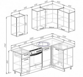 Кухонный гарнитур угловой Шампань 2000х1200 (Стол. 38мм) в Урае - uray.mebel24.online | фото 2