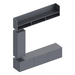 КВИНТА Гостиная (модульная) темно серый в Урае - uray.mebel24.online | фото 2